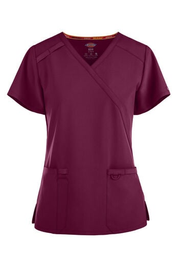 Dickies EDS Essentials Women's 2-Pocket STRETCH Mock Wrap Scrub Top