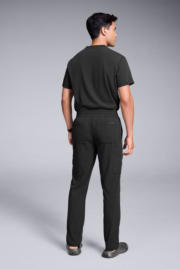 Pantal&oacute;n m&eacute;dico Hypothesis S-R Shift Ready estilo cargo con piernas rectas y 8 bolsillos para hombre - Jet Black - 3