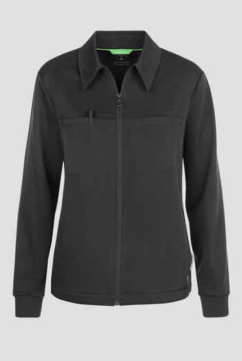 HH Works by Healing Hands Women's 7-Pocket STRETCH Shirt Collar Zip Front Scrub Jacket