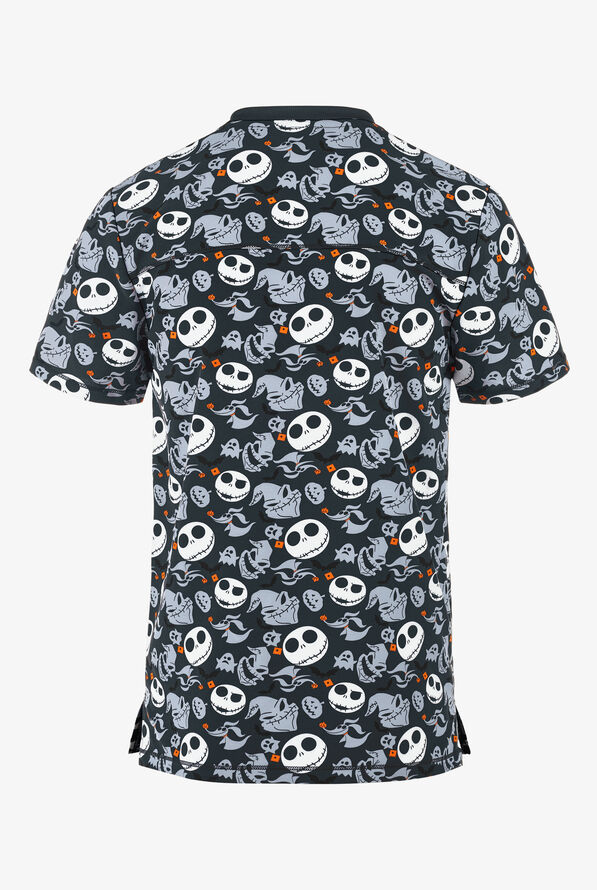 Cherokee Tooniforms Disney Boogie with Jack Men's V-Neck Print Scrub Top - null - 2