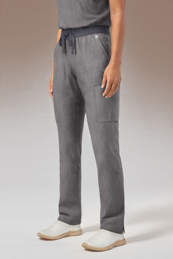 Hypothesis Women's Base 7-Pocket Straight Leg Cargo Scrub Pant - Graphite - 3