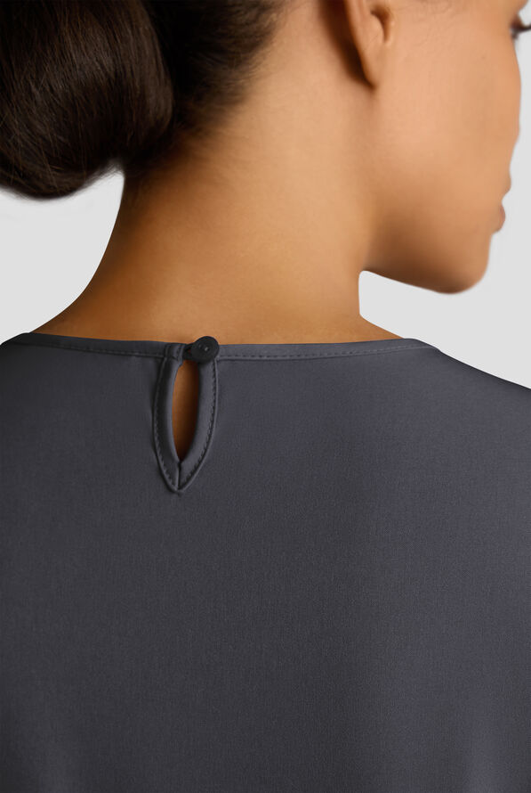 Blusa médica WhisperLite con mangas 3/4 para mujer - Pewter - 6