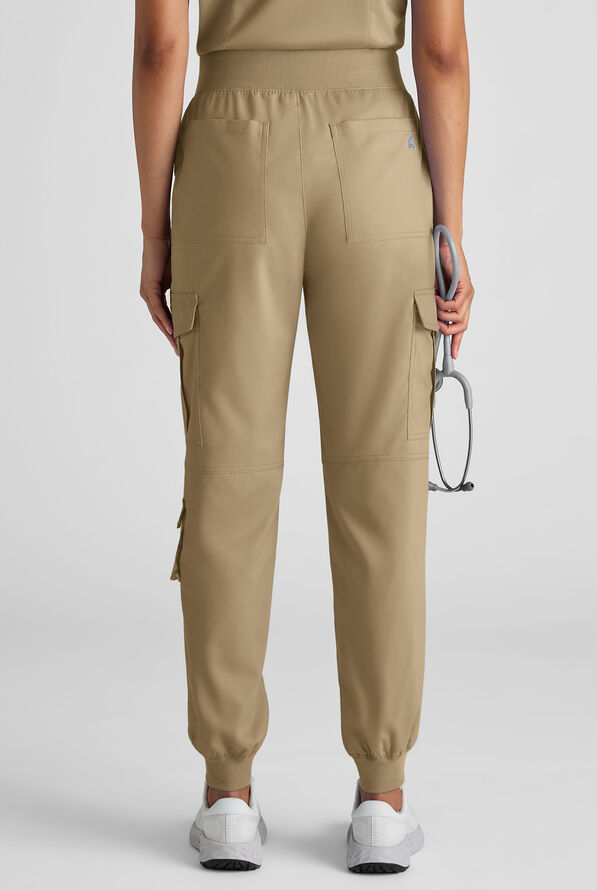 Butter-Soft STRETCH FLXTEK+ Women's 8-Pocket Cargo Jogger Scrub Pant - Golden Sand - 7
