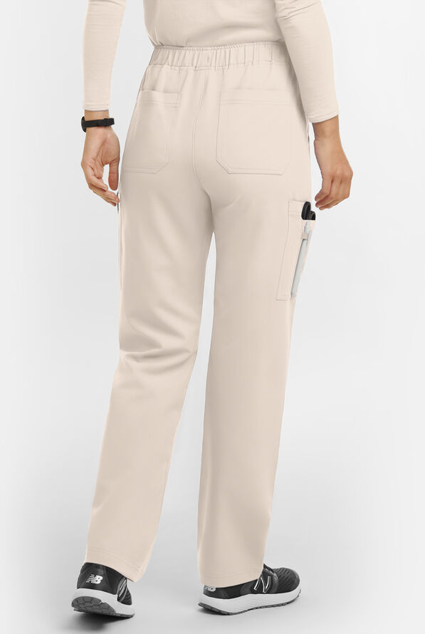 MOVEMENT by Butter-Soft Rigel Women's 9-Pocket Interior Drawstring STRETCH Scrub Pants - Tall - Khaki Shale - 2