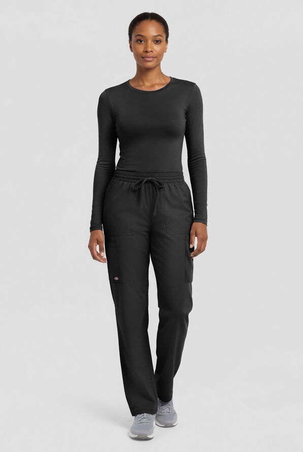 Dickies Forge Women's 6-Pocket Straight Leg Cargo Scrub Pants - Black - 4