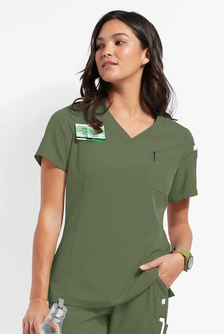 Blusa médica ReSurge Diamond con cuello en V y 3 bolsillos para mujer