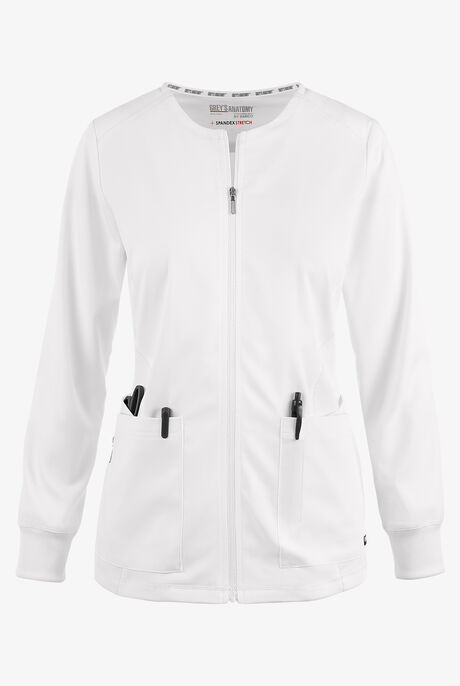 Grey's Anatomy by Barco Spandex STRETCH Gianna Women's 5-Pocket Zip Front Scrub Jacket
