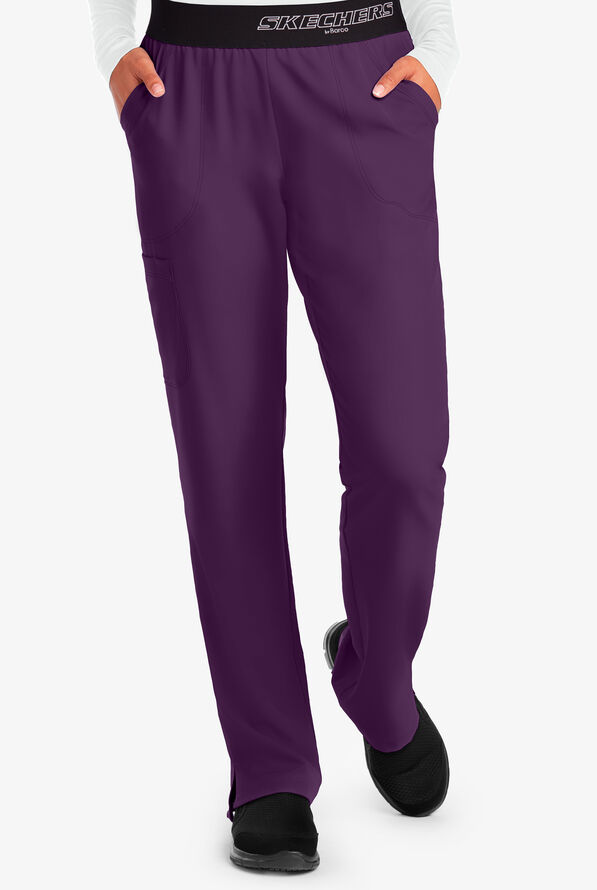 Pantalón médico Skechers Vitality estilo cargo con 3 bolsillos para mujer  - Eggplant - 1
