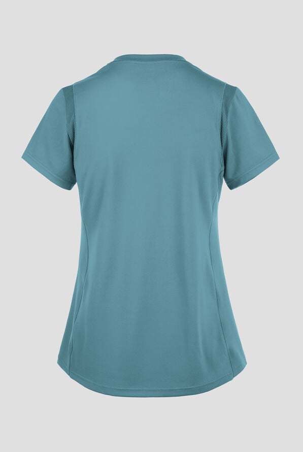 Blusa m&eacute;dica Wink Renew Knit Flex N Reach Panel STRETCH con cuello en V y 2 bolsillos para mujer - Vintage Teal - 2