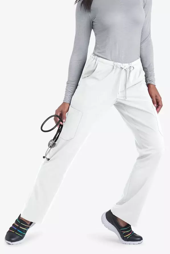 Pantal&oacute;n m&eacute;dico Easy STRETCH Eden con cord&oacute;n y 4 bolsillos para mujer - True White - 3