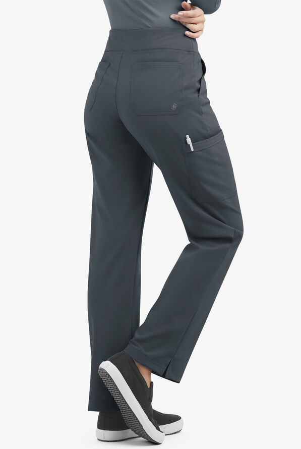 Pantalón médico Easy STRETCH tall Sienna estilo yoga con 5 bolsillos para mujer - Pewter - 2
