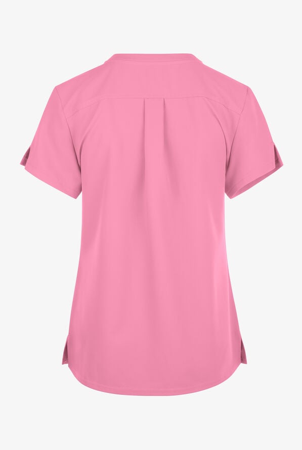 Blusa m&eacute;dica Med Couture Insight con cuello en V y 1 bolsillo para mujer - Taffy Pink - 2