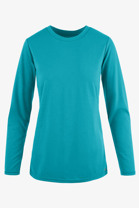 Butter-Soft Originals Women's STRETCH Cotton-Rich Long Sleeve Crew Neck Knit Underscrub