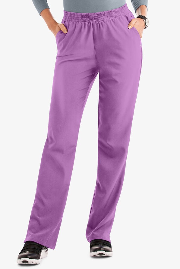Easy STRETCH Alana Women's 2-Pocket Pull On Scrub Pants - Amethyst - 1