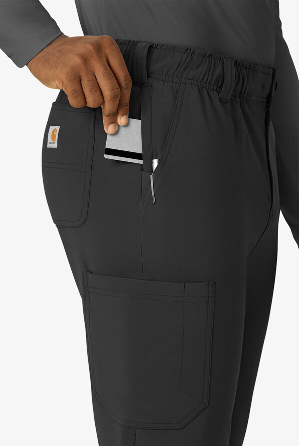 Pantal&oacute;n m&eacute;dico Carhartt Cross-Flex STRETCH estilo cargo con 8 bolsillos para hombre - Black - 3