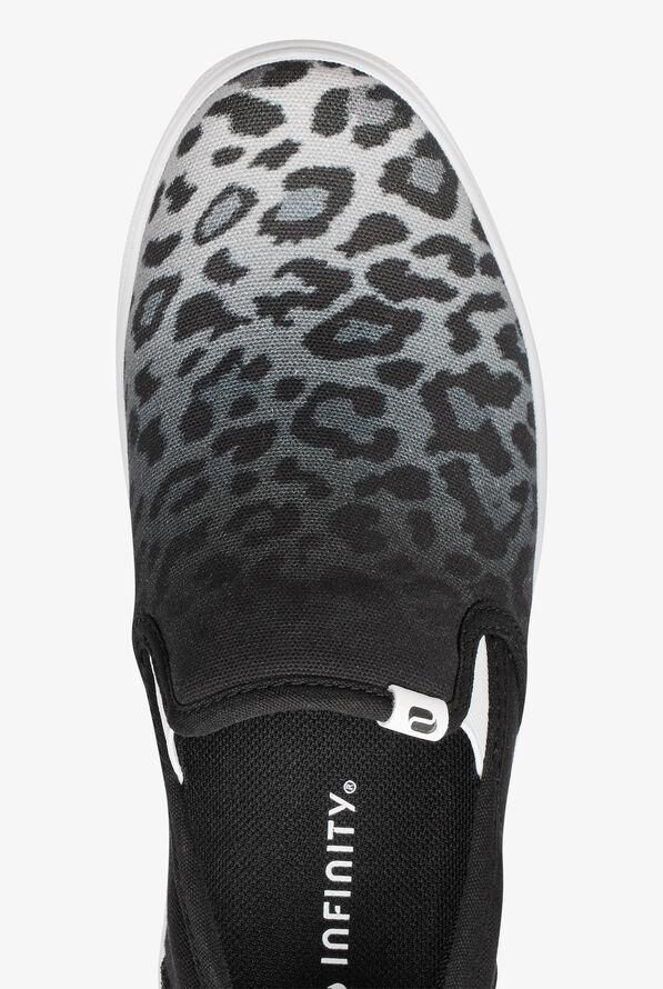 Infinity by Cherokee Women's Chase TX Black/Cheetah Fade Athletic Slip On Nursing Shoes - null - 2