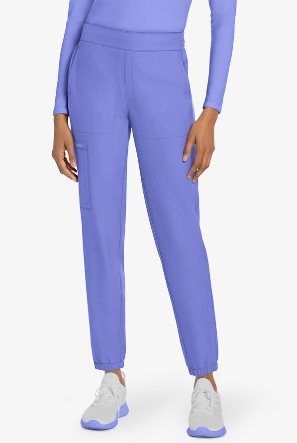 Cherokee Workwear Originals Ultra Women's 5-Pocket Drawstring Jogger Scrub Pants - Ceil Blue - 1