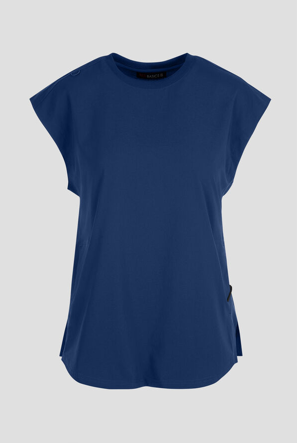 koi Basics Kenley Women's STRETCH Crew Neck Dolman Sleeve Scrub Top - Navy - 1