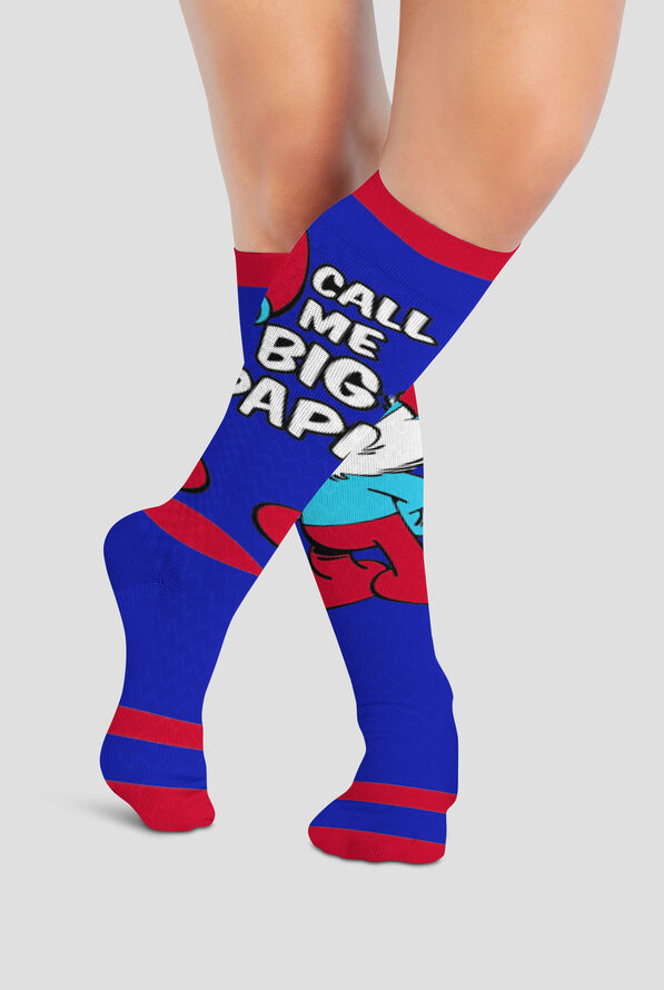 Tooniforms Papa Smurf Men's 10-15 mmHg Light Compression Socks - null - 1