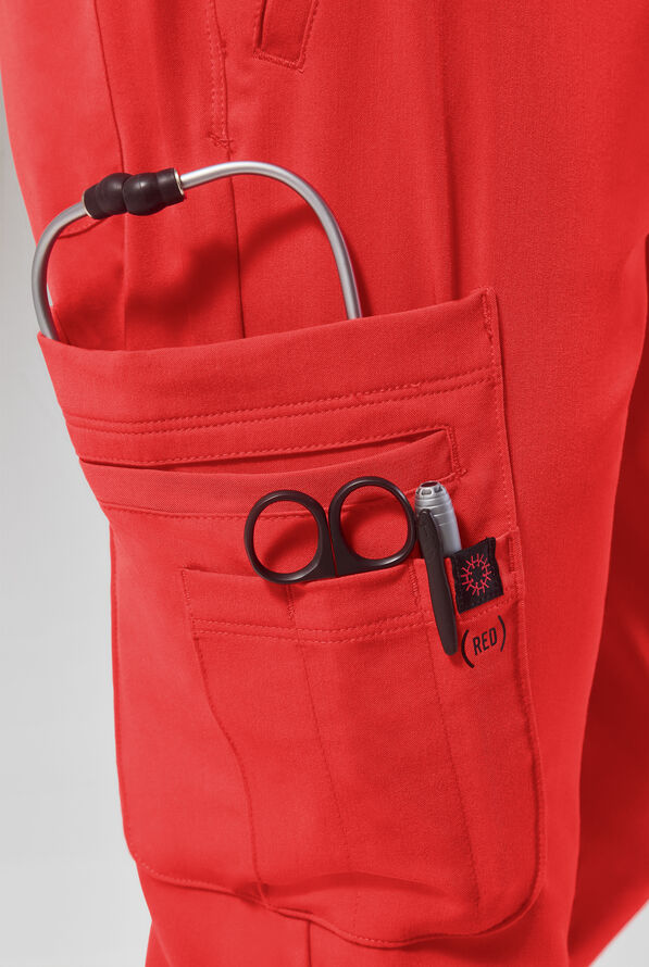 Hypothesis (RED) Tactical Jogger Men's Slim Leg Multi-Pocket Pant - (Red) - 2