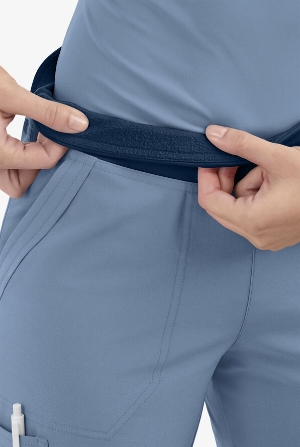 Easy STRETCH Sienna Women's 5-Pocket Sport Yoga Scrub Pants - Tall - Indigo Batik/Navy - 3