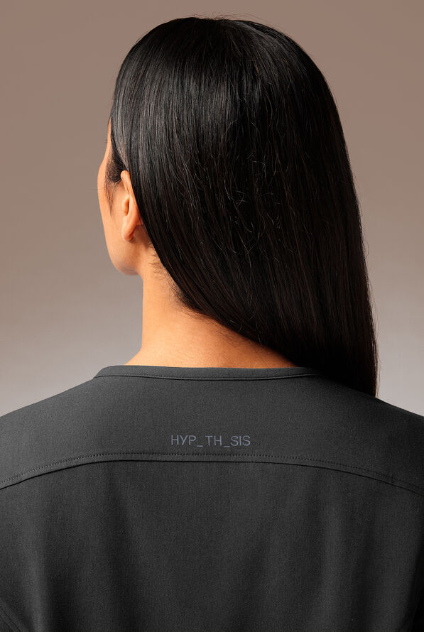 Hypothesis Meta-Base 2 Women&rsquo;s 2-Pocket V-Neck Scrub Top - Jet Black - 4