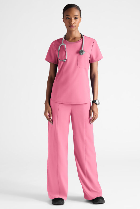 Blusa m&eacute;dica Grey's Anatomy by Barco Emerge STRETCH con cuello redondo y 1 bolsillo para mujer - Glow Pink - 8