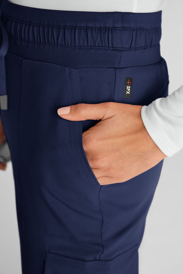 Grey's Anatomy by Barco Emerge Parker Women's 4-Pocket STRETCH Fit & Flare Scrub Pants - Indigo - 6