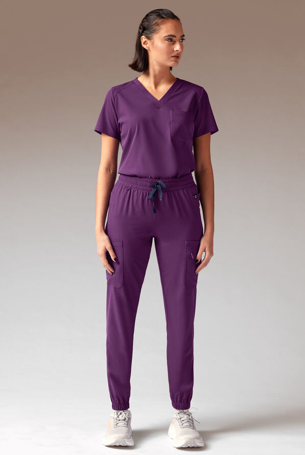 Hypothesis Cache Women’s 6-Pocket Jogger Scrub Pant - Eggplant - 4