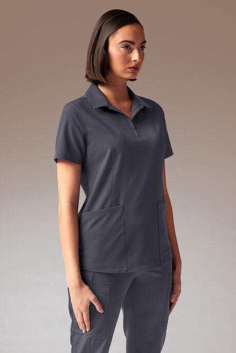 Hypothesis A-S All Situation Women’s 3-Pocket Polo Neck Scrub Top