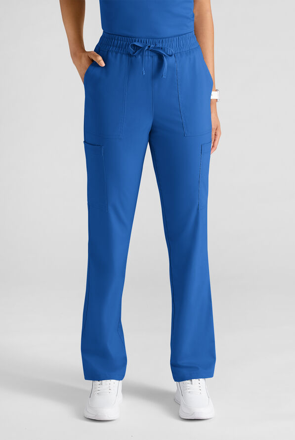 Butter-Soft STRETCH FLXTEK+ Women's 8-Pocket Straight Leg Cargo Scrub Pants - Royal - 1