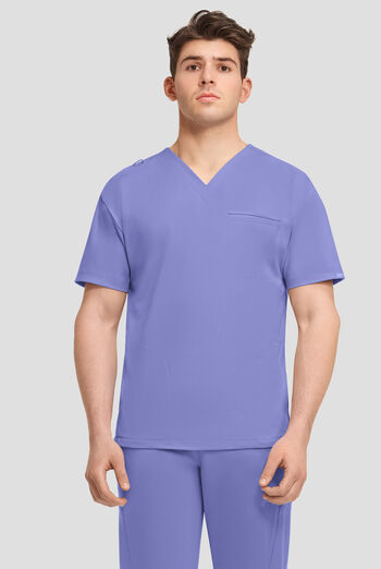Camisa m&eacute;dica Cherokee Achieve STRETCH de corte holgado con cuello en V y 3 bolsillos para hombre