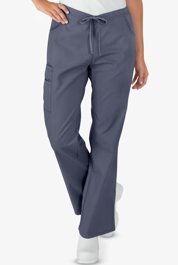 Dickies EDS Signature Women's 7-Pocket Classic Fit Drawstring Cargo Scrub Pants - Pewter - 1