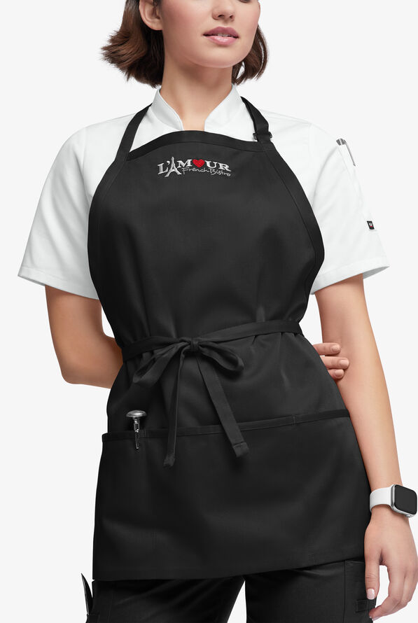 Chef Uniforms Unisex 3-Pocket Bib Chef Apron - Black - 1