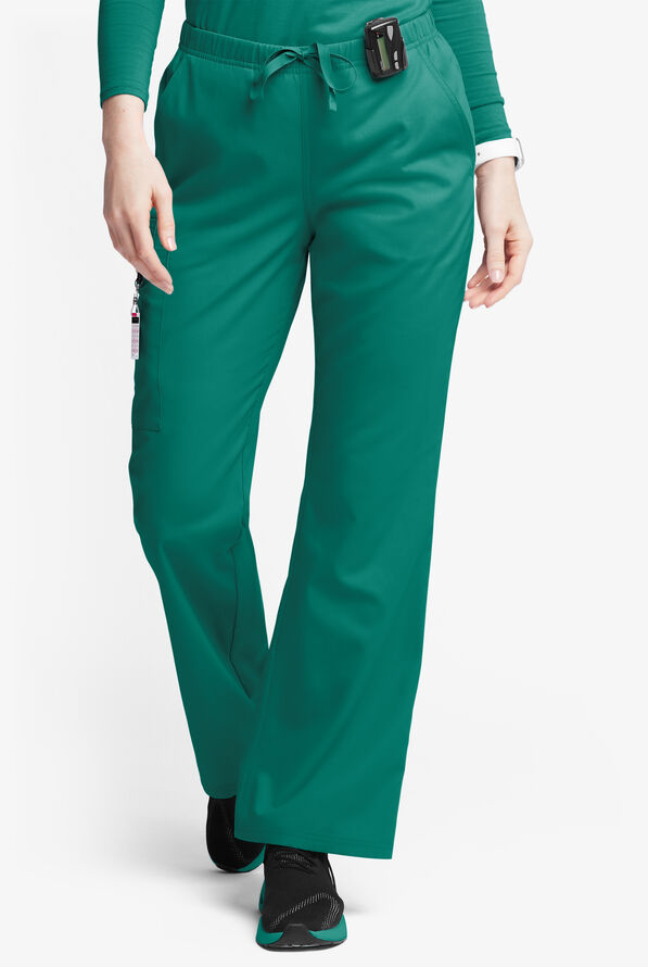 Butter-Soft Originals Women's 6-Pocket Mid Rise Flare Leg Scrub Pants - Hunter - 1