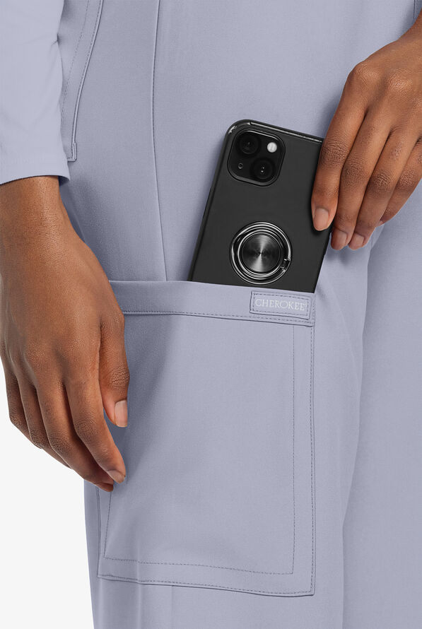 Cherokee Workwear Originals Ultra Unisex 3-Pocket Drawstring Straight Leg Scrub Pants - Grey - 3