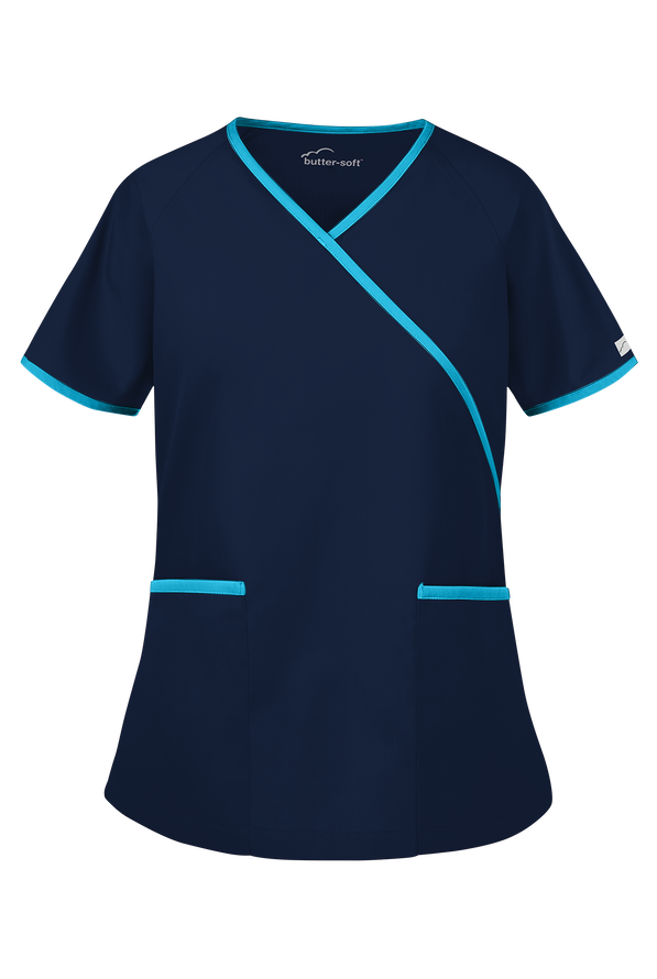 ButterSoft Scrubs by UA Mock Wrap Top Fashion Scrubs