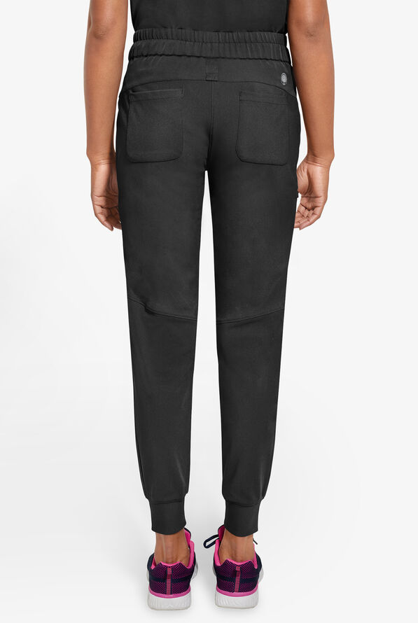 Healing Hands 360 Naya Women's 6-Pocket STRETCH Elastic Jogger Drawstring Scrub Pants - Black - 3