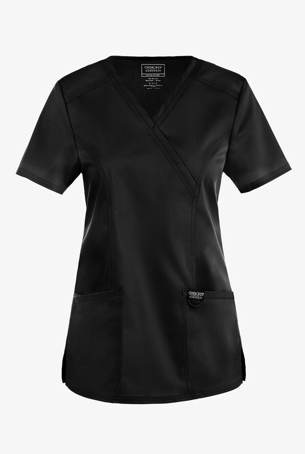 Cherokee Workwear Revolution Mock Wrap Scrub Top Fashion Scrubs
