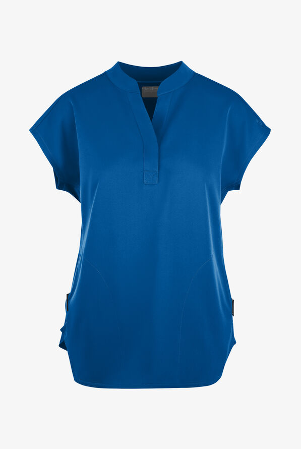 Zavate Ava Therese Piper Women's 2-Pocket STRETCH Dolman Sleeve Mandarin Collar Scrub Top - Royal - 1