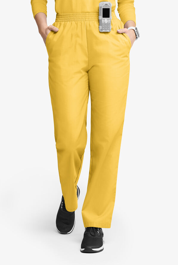 Butter-Soft Originals Women's 2-Pocket High Waisted Straight Leg Scrub Pants - Warm Sun - 1