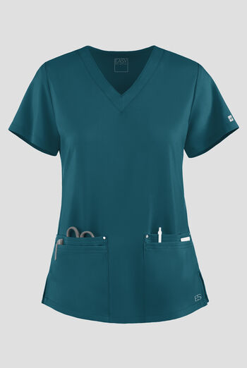 Easy STRETCH Lina Mitered Women's 4-Pocket V-Neck Scrub Top