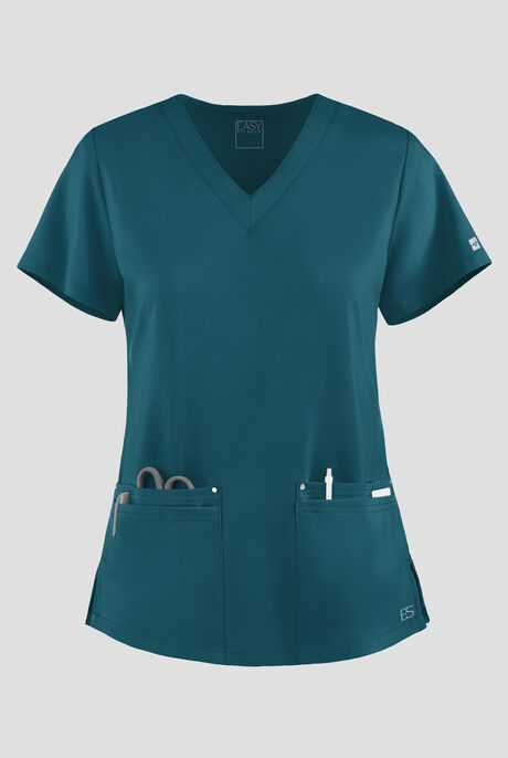 Easy STRETCH Lina Mitered Women's 4-Pocket V-Neck Scrub Top