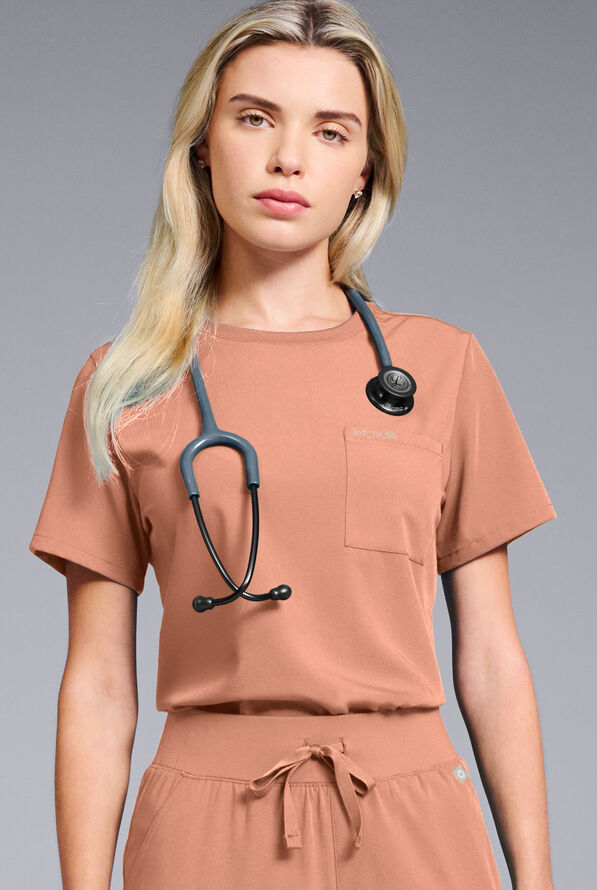 Hypothesis Women's Base Crew-Neck Tuck-In Scrub Top - Earth - 7