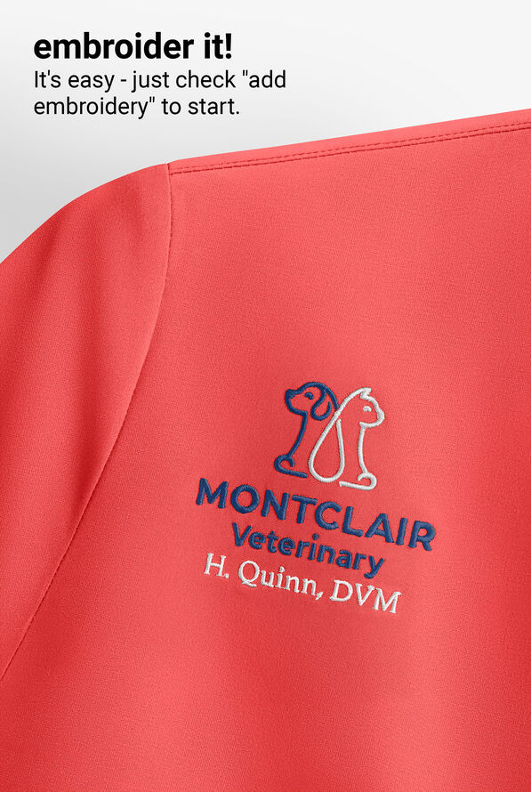 Blusa m&eacute;dica Butter-Soft STRETCH con cuello en V y 2 bolsillos para mujer - Radiant Red - 6