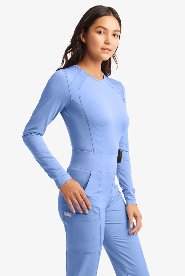 Camiseta médica ReSurge Jade con mangas largas para mujer - Ceil Blue - 4