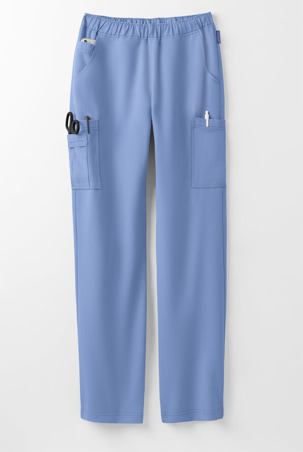 MOVEMENT by Butter-Soft Rigel Women's 9-Pocket Interior Drawstring STRETCH Scrub Pants - Ceil Blue - 5