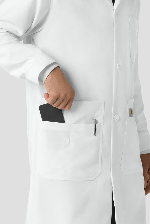 Bata de laboratorio Carhartt Performance Layers de 42" de largo con 9 bolsillos para hombre - White - 6