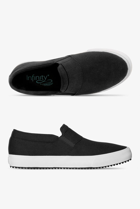 Infinity by Cherokee Women's Rush TX Black/White Athletic Slip On Shoes - Black/White - 1