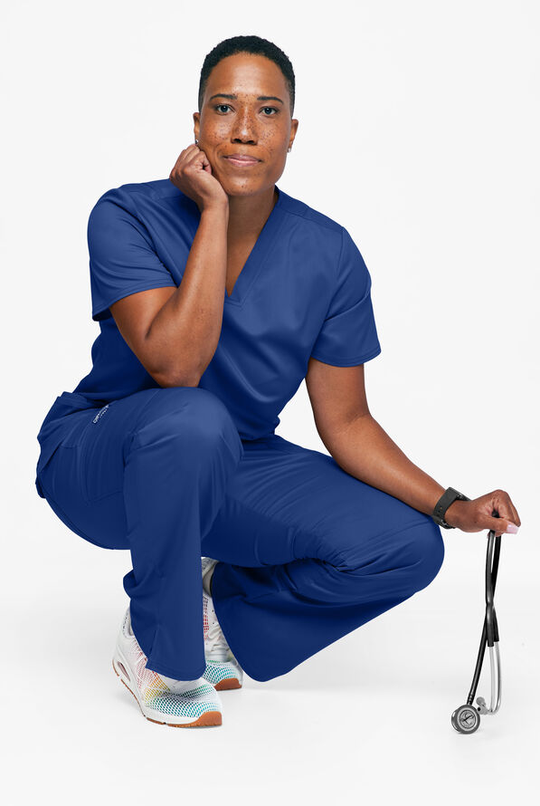 Cherokee Workwear Revolution Women's 3-Pocket STRETCH V-Neck Scrub Top - Galaxy - 3